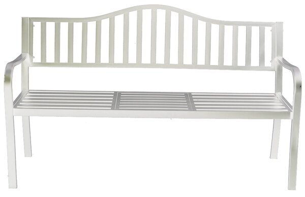 Panchina 3 Posti da Giardino 150x60x85 cm in Ferro Pesaro Bianca