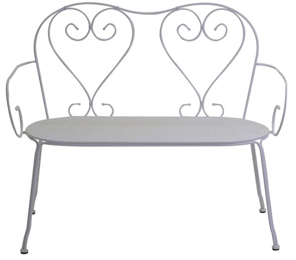 Panchina 2 Posti da Giardino 106x52x43/88 cm in Metallo Old Bianca