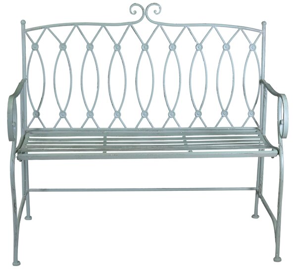 Panchina 2 Posti da Giardino 104x55x95,5 cm in Metallo Ragusa Verde