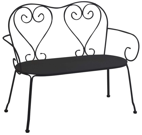 Panchina 2 Posti da Giardino 106x52x43/88 cm in Metallo Old Antracite