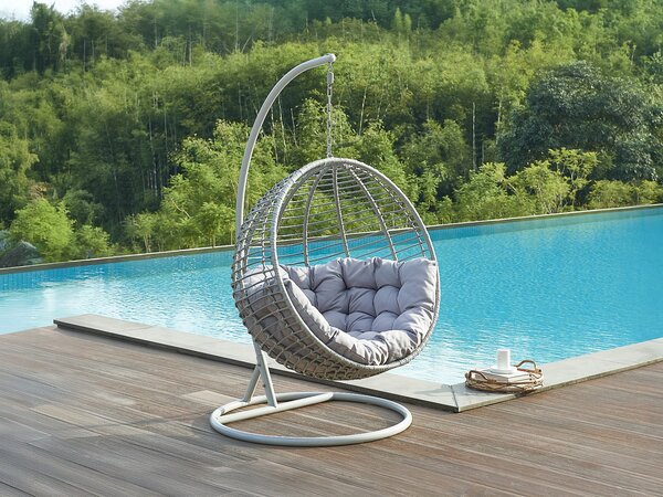 Poltrona sospesa in resina intrecciata Grigio - BONTOC di MYLIA