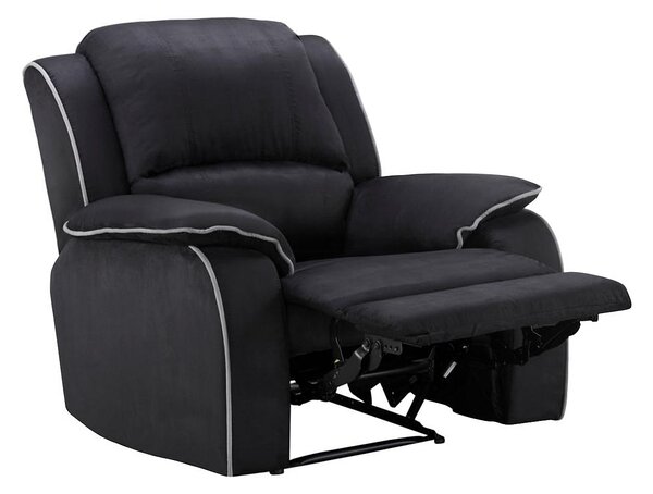 Poltrona relax in microfibra Nero - HERNANI