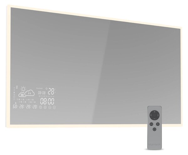 Pannello radiante a infrarossi da 600 W, specchio intelligente, grado di protezione IP44, controllo tramite app, adatto per ambienti da 12 a 15 m²