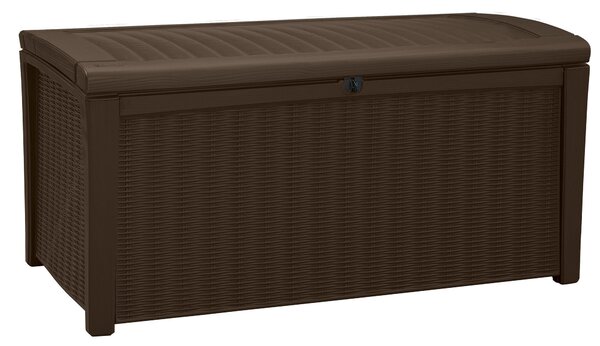 Baule Cassapanca da Esterno 130x63x70 cm in Resina Effetto Rattan Keter Borneo Marrone