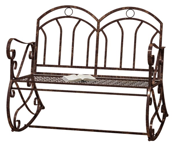 Panchina 2 Posti da giardino 104x75x95,5 cm in Metallo Bronzo