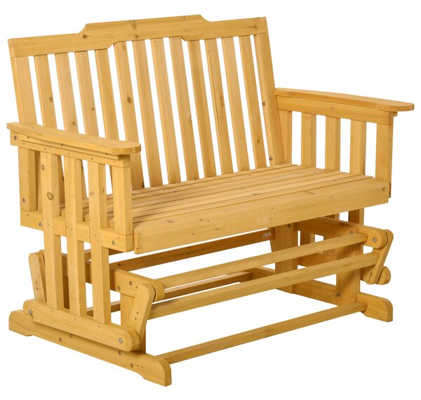 Panchina 2 Posti a Dondolo da Giardino 124x76x95 cm in Legno