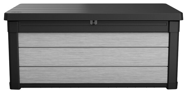 Baule Cassapanca da Esterno 122,9x62,1x54,5 cm in Resina Effetto Legno Keter Denali Grigio
