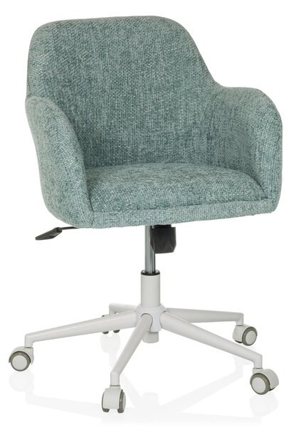 Sedia da ufficio SOLAO HOME, rivestita in tessuto, colore verde menta, con altezza regolabile