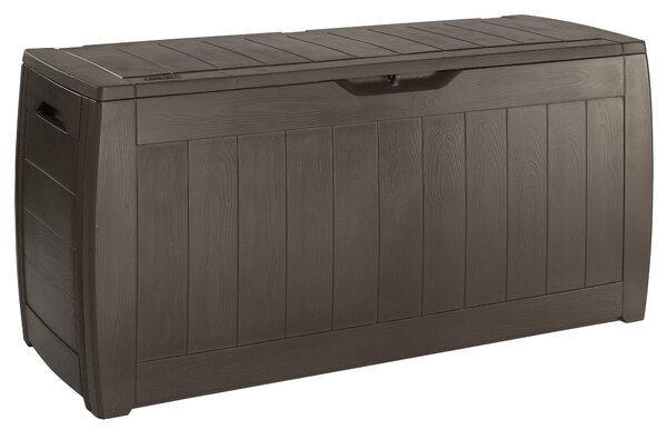 Baule Cassapanca da Esterno 117,5x57,3x45 cm in Resina Effetto Legno Keter Hollywood Marrone