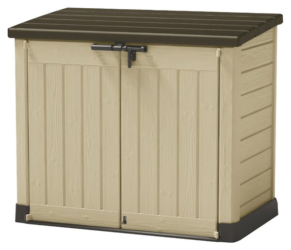 Armadio Porta Attrezzi da Giardino 145,5x125x82 cm in Resina Keter Store It Out Max Beige