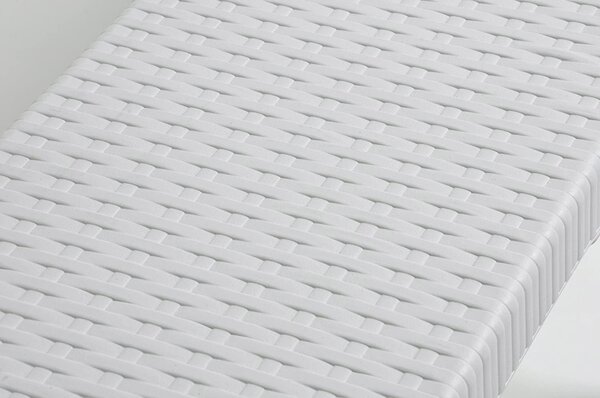 Panca Pieghevole per Catering 182x25x43 cm in Ferro e Polietilene Bianco