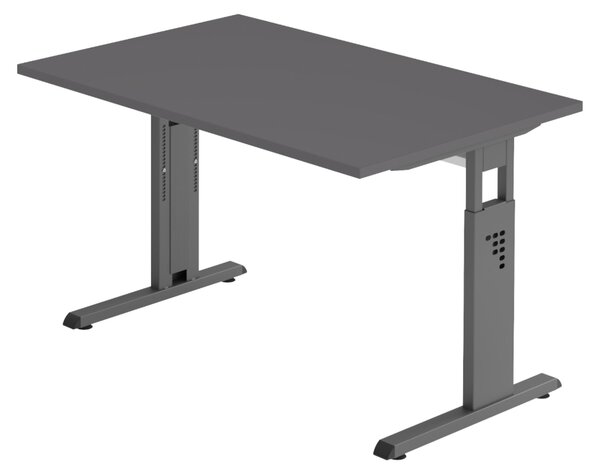 Bümö Scrivania Serie-O - Dimensioni: 120 x 80 cm, Decorazione: grafite, Struttura: grafite