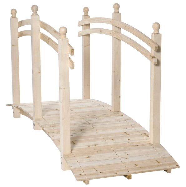 Ponticello per Giardino con Ringhiera 228x75x110 cm in Legno Naturale
