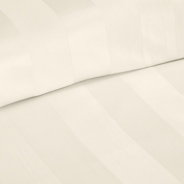 Set copripiumino e federa color crema in raso di seta per letto matrimoniale 200x200 cm So Soft Satin Stripe – Catherine Lansfield