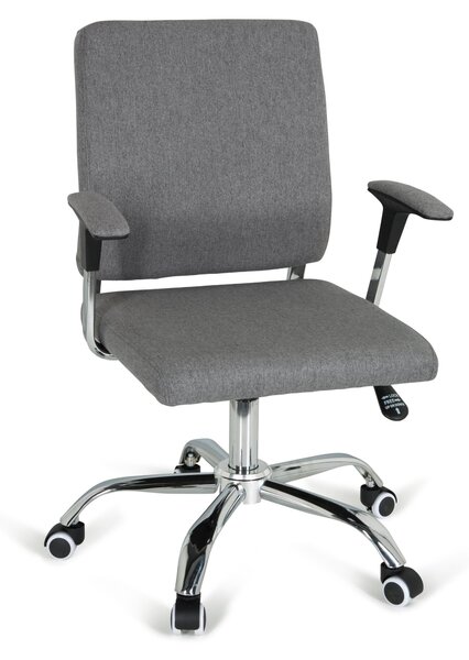 Sedia da ufficio Charles I, color grigio scuro, regolabile in altezza, con rotelle