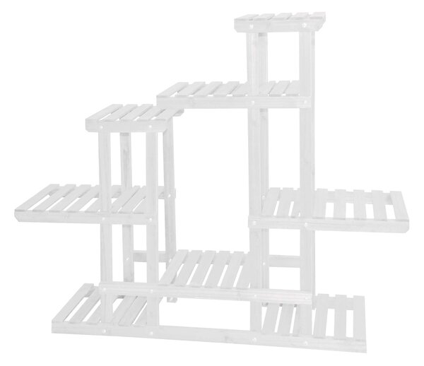Fioriera Portavasi in Legno 120x98 cm 8 Posti Bianco