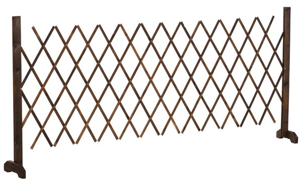 Recinzione da Giardino con Larghezza Regolabile 37-225 cm in Legno Effetto Carbonizzato