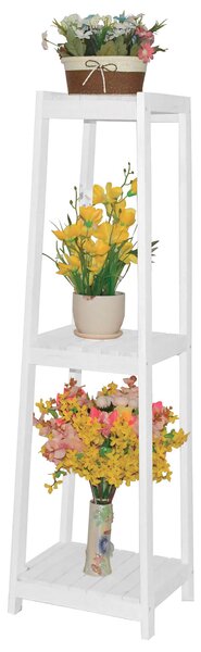 Fioriera Portavasi in Legno 35x30x120 cm Bianco