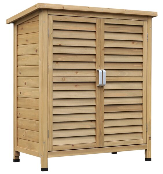 Armadio Porta Attrezzi da Giardino 87x46,5x96,5 cm in Legno di Abete