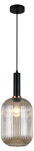 Lampada a sospensione Antiola nera 1xE27x40W in vetro, dimensioni: 125x20x20 cm, IP20, Italux