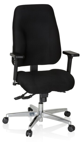 Sedia da ufficio Zenit Comfort, rivestita in tessuto nero, ergonomica, con altezza regolabile