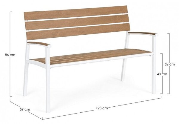 Panchina Isak Bianco in Alluminio