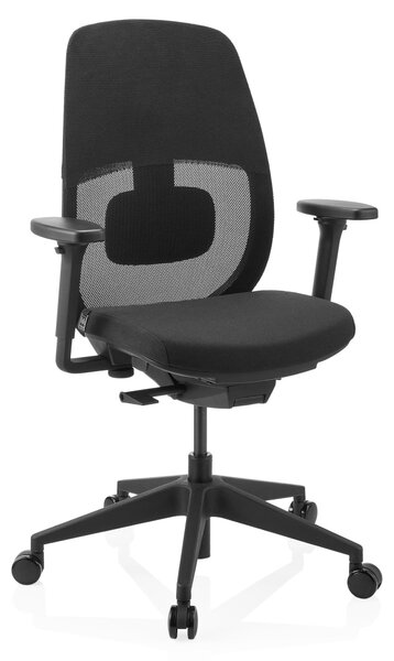 Sedia da ufficio Skandis, schienale a rete 3D, braccioli 4D, meccanismo sincronizzato, colore nero