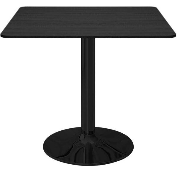 TORI STR: Tavolo quadrato da pranzo 70x70 cm | Tavolo da cucina in legno nero con finitura effetto fumo | Tavolino da salotto moderno con gambe in metallo