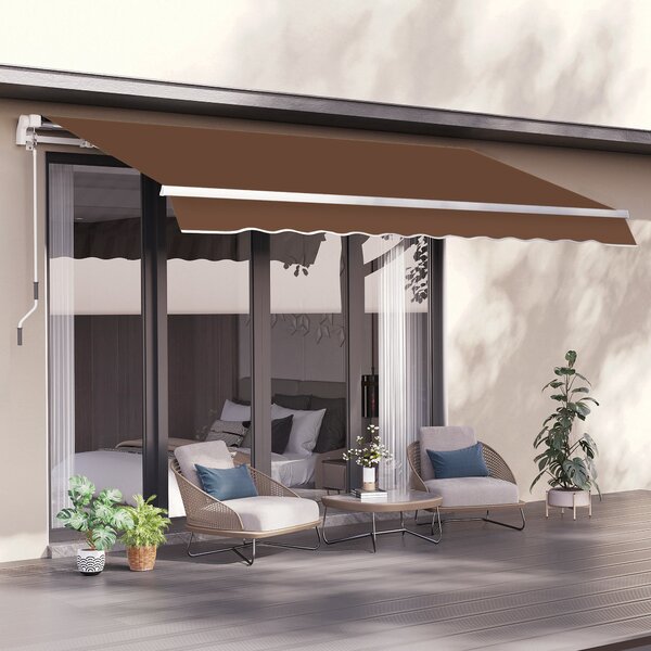 Tenda da Sole Avvolgibile a Parete 395x245 cm in Metallo e Poliestere Rosso ruggine