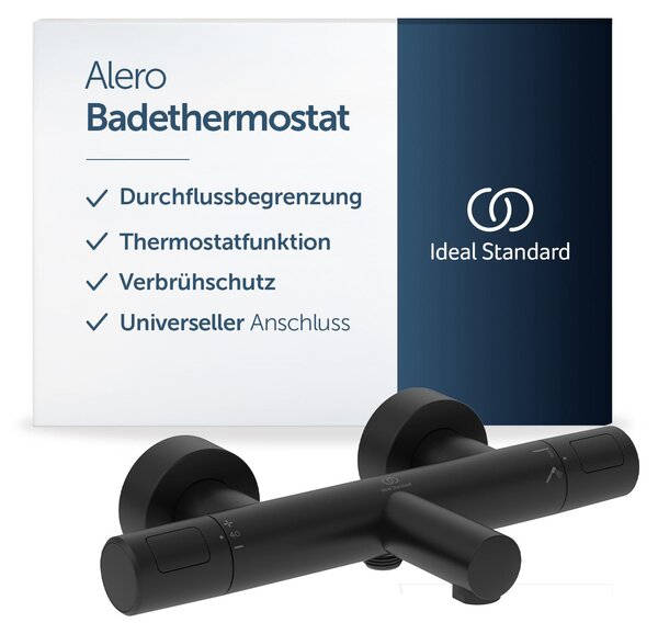 Ideal Standard Alero, miscelatore per vasca da bagno da installare a parete, altezza del beccuccio 163 mm – nero