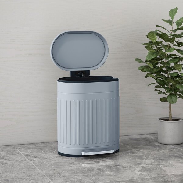 HOMCOM Cestino 20L a pedale con coperchio, secchio interno estraibile, funzione Soft-Close 36,5 x 31,2 x 45 cm, Grigio | Aosom Italy