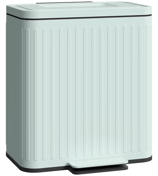 HOMCOM Pattumiera da cucina, 2 x 20 L scomparti, separazione rifiuti efficiente, pedale, Plastica, Metallo, Verde | Aosom Italy