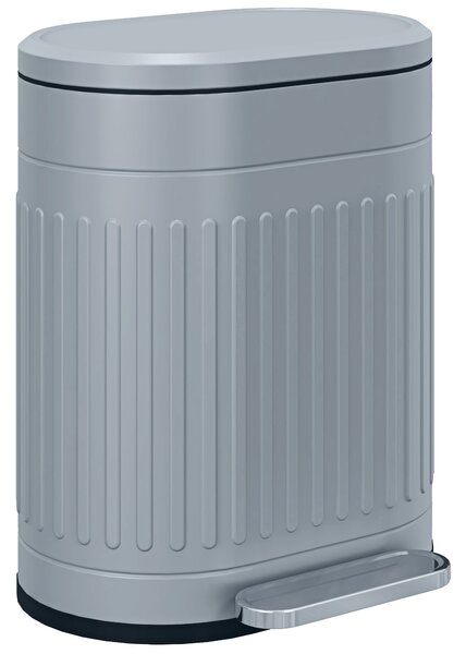 HOMCOM Cestino 20L a pedale con coperchio, secchio interno estraibile, funzione Soft-Close 36,5 x 31,2 x 45 cm, Grigio | Aosom Italy
