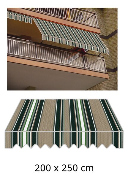 Tenda da Sole a Caduta 2x2,5m Tessuto in Poliestere Disegno P6002