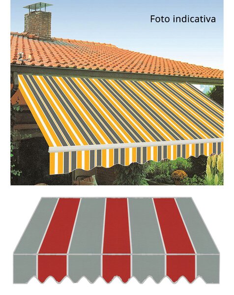 Tenda da Sole con Bracci Retrattili 3x2,5m Tessuto in Poliestere Disegno P3011