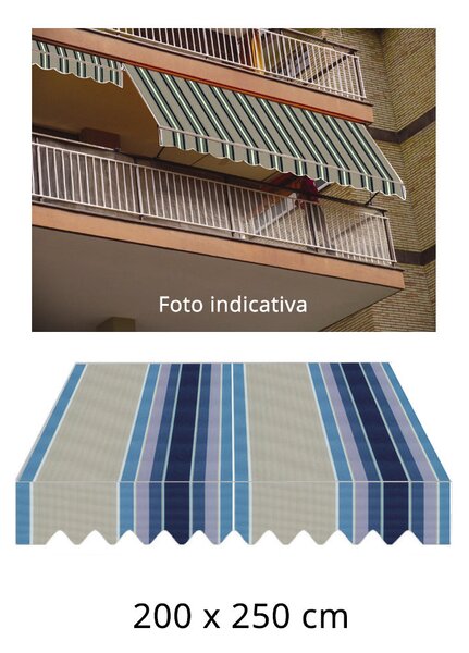 Tenda da Sole a Caduta 2x2,5m Tessuto in Poliestere Disegno P4032