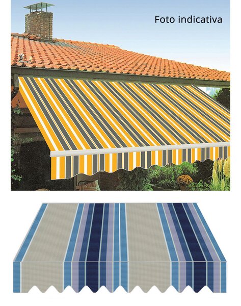 Tenda da Sole con Bracci Retrattili 3x2,5m Tessuto in Poliestere Disegno P4032