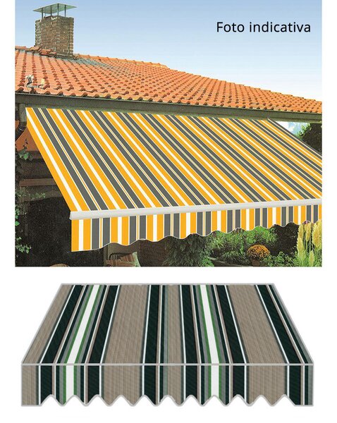 Tenda da Sole con Bracci Retrattili 2,95x2,5m Tessuto in Poliestere Disegno P6002