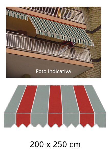 Tenda da Sole a Caduta 2x2,5m Tessuto in Poliestere Disegno P3011