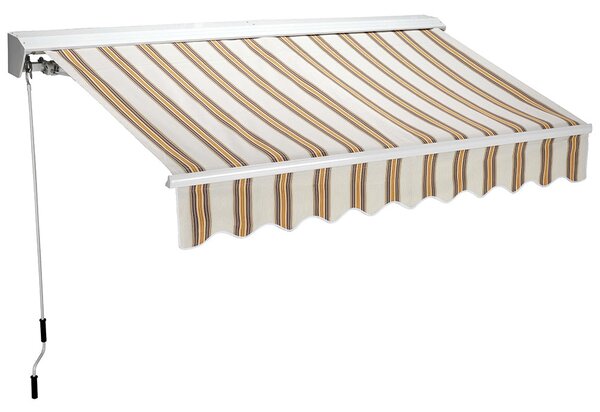 Tenda da Sole Semicassonata 200x250 cm Tessuto in Poliestere Riga Beige