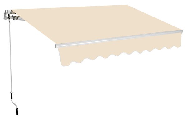 Tenda da Sole Barra Quadra 200x250 cm Tessuto in Poliestere Beige Unito