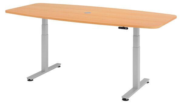 Tavolo da conferenza elettrico bümö XDSM22 - Struttura: argento, finitura: faggio