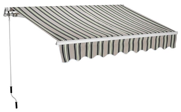 Tenda da Sole Barra Quadra 200x250 cm Tessuto in Poliestere Riga Verde