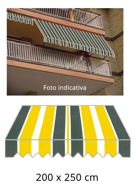 Tenda da Sole a Caduta 2x2,5m Tessuto in Poliestere Disegno P3002