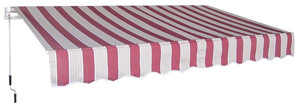 Tenda da Sole Barra Quadra 200x300 cm Tessuto in Poliestere Riga Bordeaux