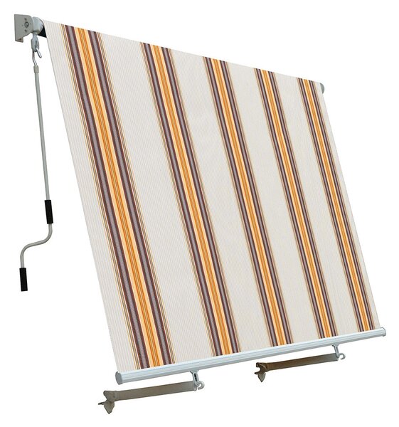 Tenda da Sole a Caduta con Bracci 245x245 cm Tessuto in Poliestere Riga Beige