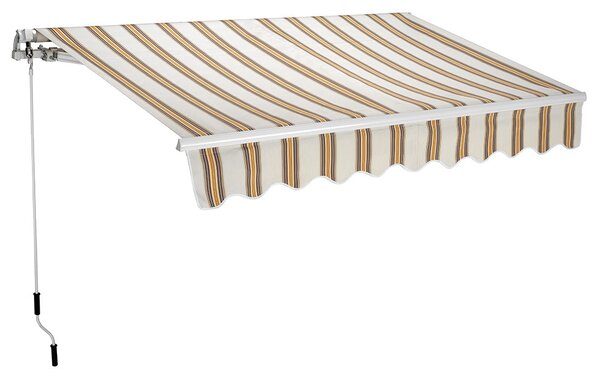 Tenda da Sole Barra Quadra 200x250 cm Tessuto in Poliestere Riga Beige