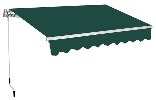 Tenda da Sole Barra Quadra 200x300 cm Tessuto in Poliestere Verde Unito