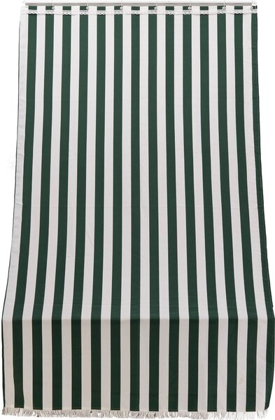Tenda da Sole per Sormonto 140x250 cm in Poliestere con Anelli Ranieri a Strisce Verdi