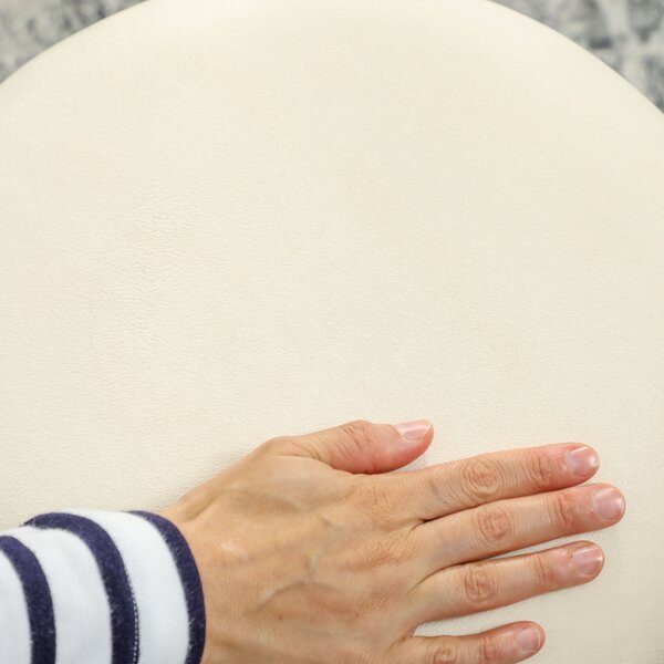HOMCOM Pouf poggiapiedi contenitore in velluto a coste 36 x 36 x 44 cm per soggiorno, camera da letto, beige | Aosom Italy